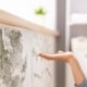 woman looking at mold growth